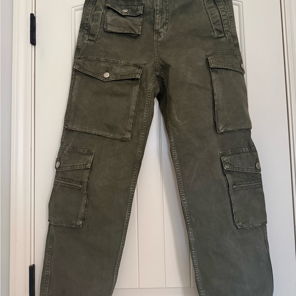 Zara Olive Cargo Jeans